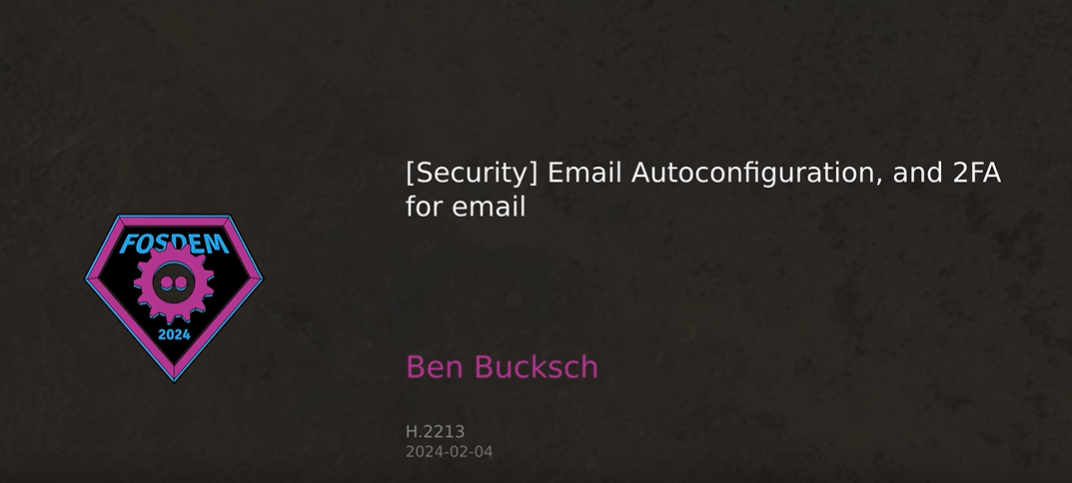 Screenshot presentazione Ben Bucksch al Fosdem 2024_email collaboration